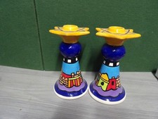 E8140 - Nicole Engblom set of 2 ceramic Shabbot candle holders