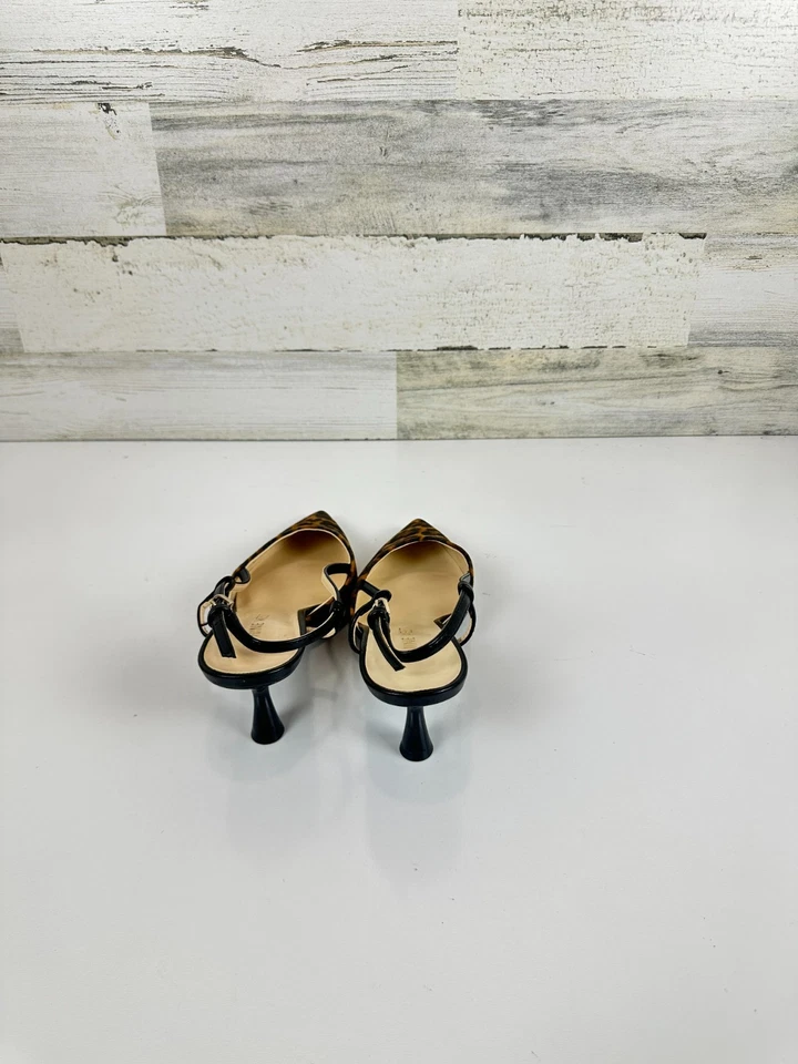 Nine West 网眼豹背小猫高跟鞋尖头高跟鞋低跟,尺寸 7.5 — 第 4/4 张图片