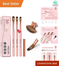 Professional 3PCS Kolinsky Acrylic Nail Brush Set - Sizes 8/10/14, Pink Handle