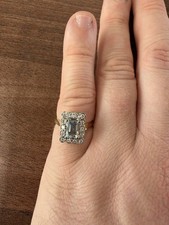 18ct Yellow And White Gold Aquamarine And Diamond Ring Size L