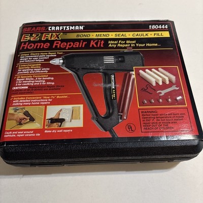 Sears Craftsman E-Z FIX Home Repair Kit 980444 Glue Gun New, Cracked Case