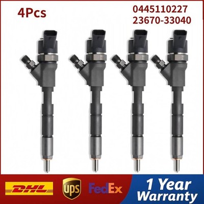 4PCS 0445110227 23670-33040 Diesel Fuel Injector for Toyota Yaris 1.4d 1NDTV D4D