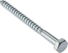 Image of Forgefix Coach Screw Hexagon Head Single Thread ZP M12 x 200mm Bag 5, used widel