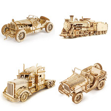 3D Wooden Model Kits Train Car Truck Jeep DIY Mechanical Puzzle DIY Puzzle
