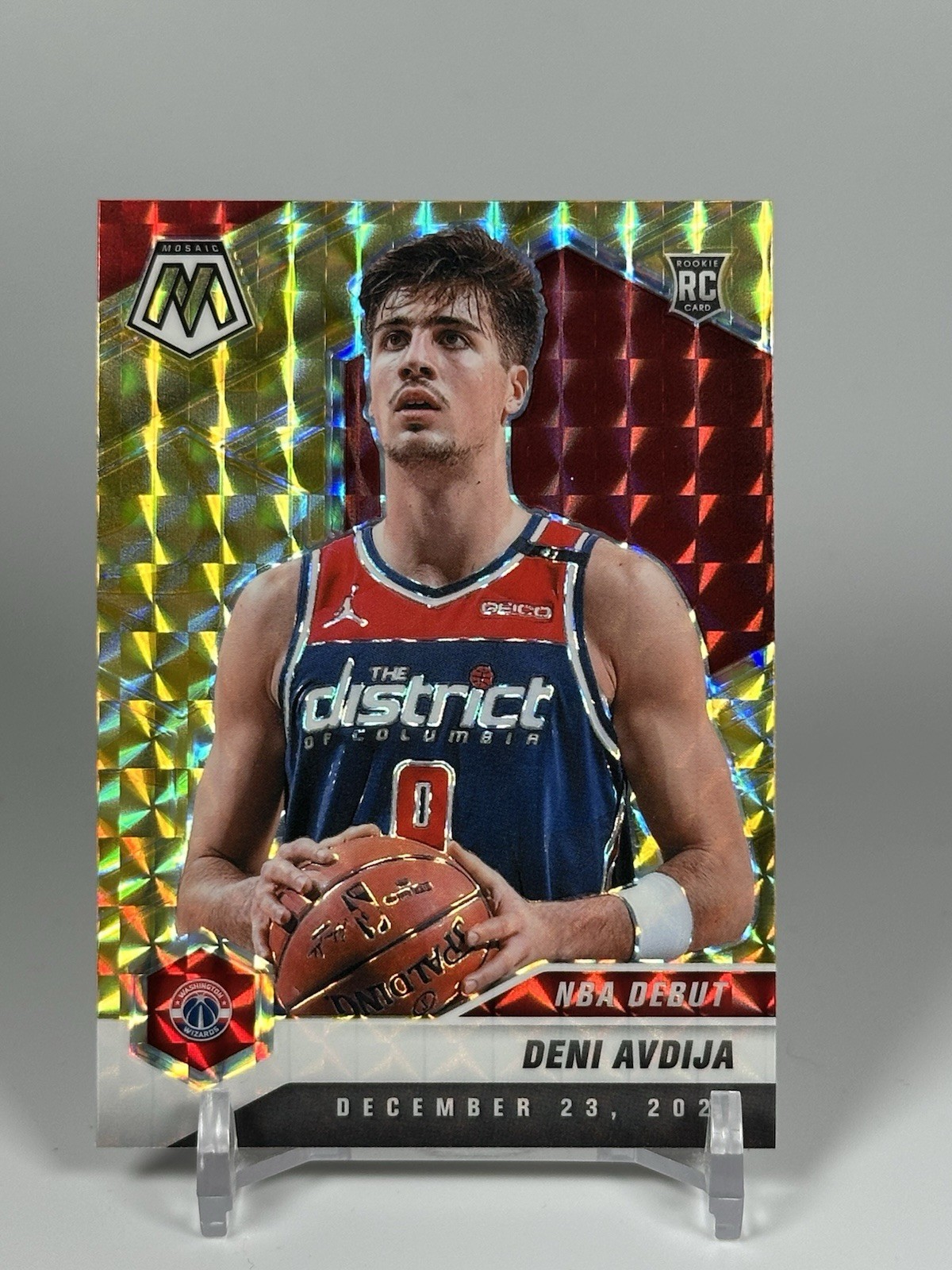 2020-21 Panini Mosaic - NBA Debut Deni Avdija #272 Reactive Yellow Prizm (RC)