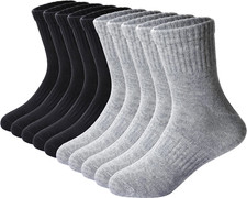 Kids Athletic Crew Socks Boys Girls Classics Cotton School Uniform Childs Sports