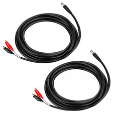 KSK 79-inch Chew Proof Trail Camera Power Cord 2 Pack with Alligator Clips, 5.