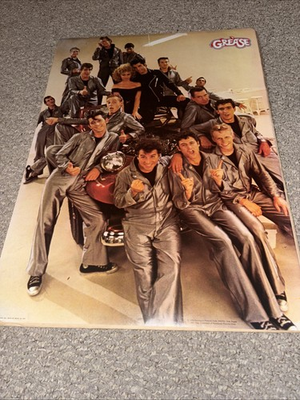 #ad Vintage 1978 Cast of Grease quot;Greased Lightningquot; Poster by Factors Etc. 20x28quot; $91.26