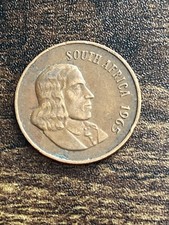 1965 South Africa 2 Two Cents Bronze Black wildebeest Actual Coin TC1746*