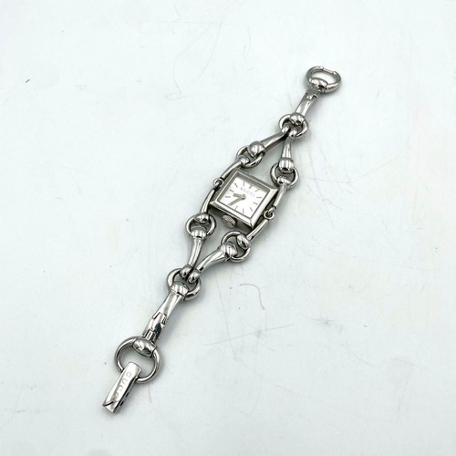 Gucci Signoria 116.5 Shell Dial Quartz Square Silver Bracelet Watch Near Mint - Picture 8 of 18