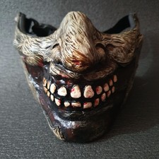 Zombie Flesh Half Mask Bloody Smile Cosplay Face Armor Monster Horror Halloween
