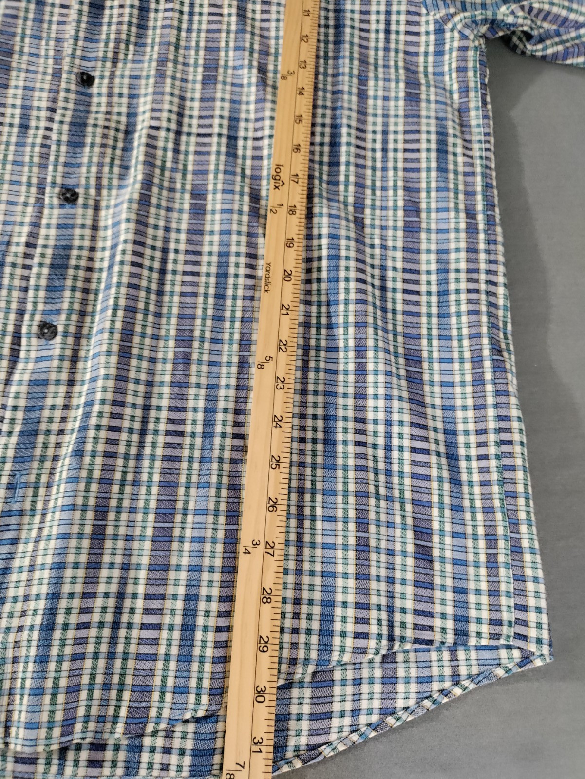 Jhane Barnes Woven Button Up Shirt L Blue Geometric Old Money Preppy Western Y2K image 8