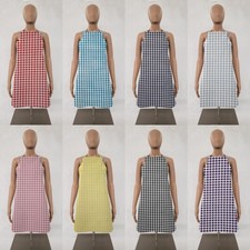 Checked Gingham Cross Back Apron