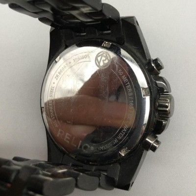 Relic Mens Watch 40mm Black Chronograph Stainless Date ZR66067 New