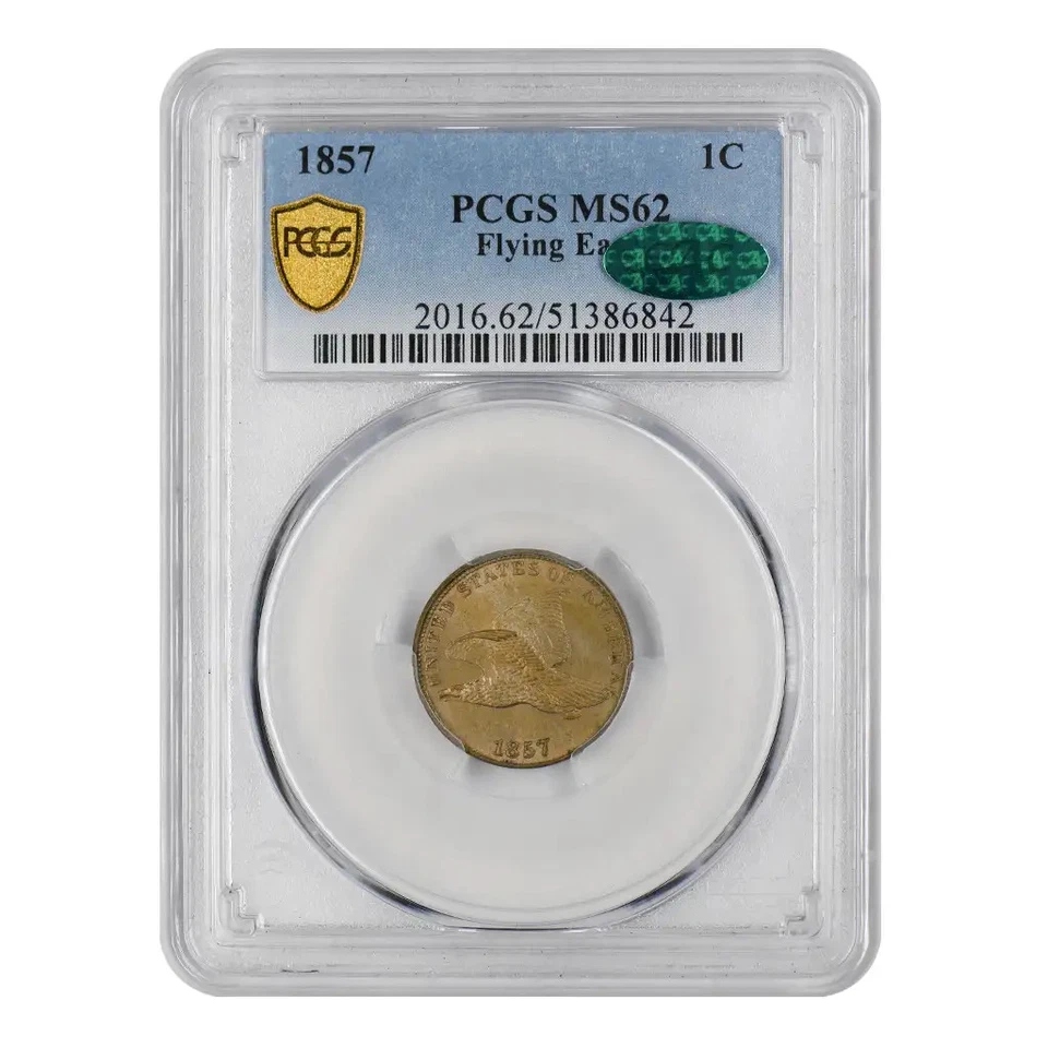1857 P Flying Eagle Cent PCGS MS-62 - Image 3 of 4