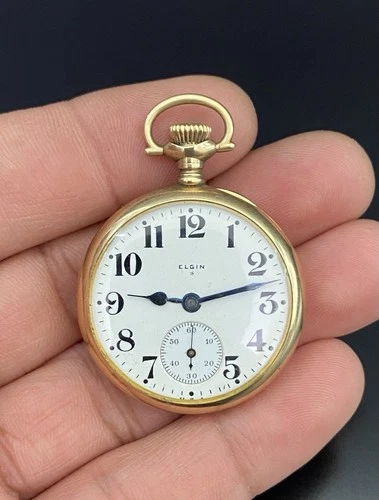 Elgin Ladies 32mm Yellow Gold Filled Case 15j Manual Wind Antique Pocket Watch