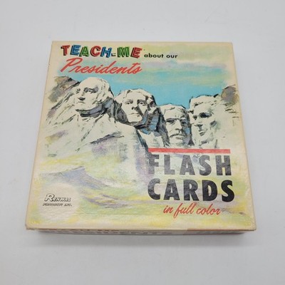 Vintage Teach Me About Our Presidents Flash Cards Renwal 1960s