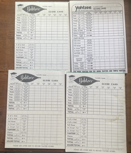 Vintage 1956 ES Lowe Yahtzee Score Pads , 5.25 x 7" - Picture 5 of 7