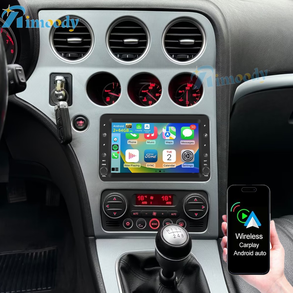 Radio de coche 64 GB Android 15 Carplay GPS para Alfa Romeo 159 deportivo Brera Spider