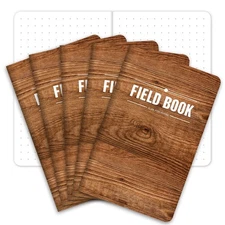Field Notebook/Pocket Journal - 3.5"x5.5" - Wood Pattern - Dot Graph Memo Boo...