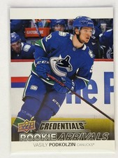2021-22 Credentials Rookie Arrivals #RA-10 Vasily Podkolzin Vancouver Canucks