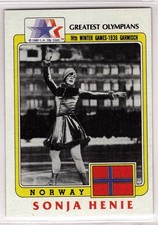 1983  Greatest Olympians Trade Card #18 Figure Skating Sonja Henie Norway