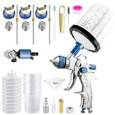Hvlp Air Spray Gun W/1.4/1.7/2mm Nozzle Air Compressor Regulator Spray Paint Gun