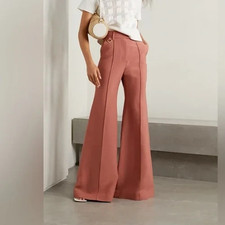 Zimmermann Kaleidoscope Wide Leg Pants Size 3 / 14 au Orange Grain Poudre Wool