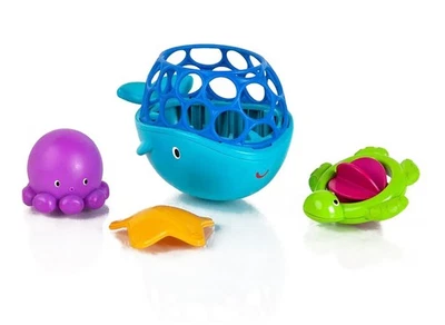 Oball Tubby Scoop Friends Baby Badespielzeug mit Wal und 3 Spielzeugen