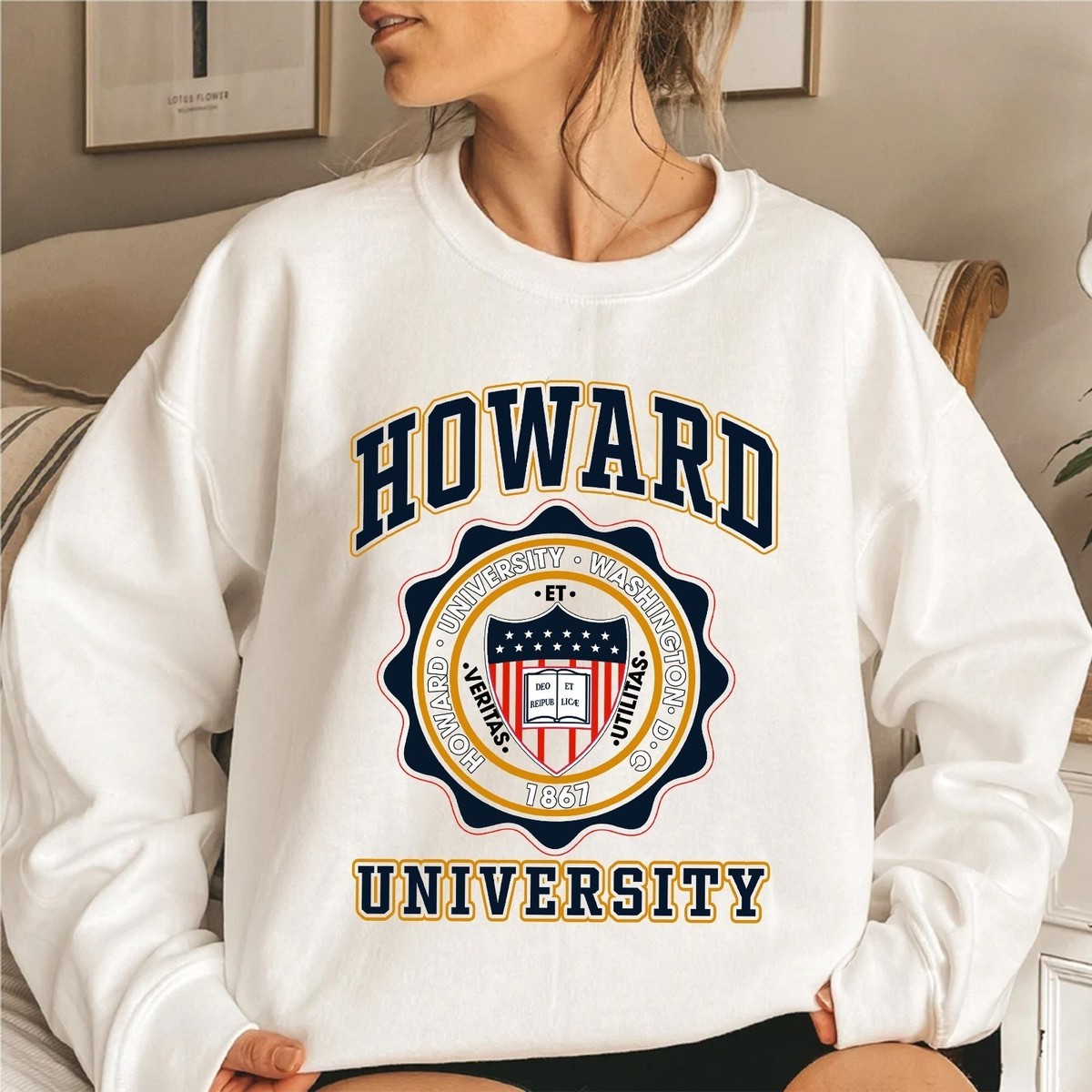 Howard University Sweatshirt, Vintage 90s Style College Hoodie S