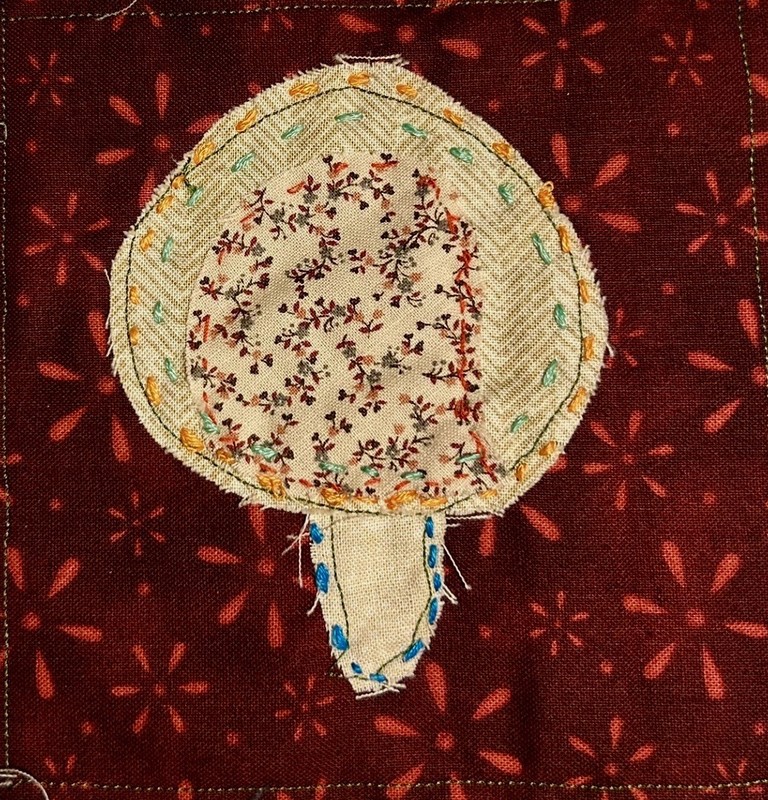 🌱 Mushroom Patch, Handmade 5”x5” Cottage Core Fabric Hippie Style Shroom Patch