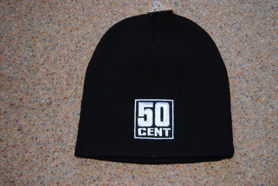 50 CENT BESTICKTES LOGO BEANIE SKIMÜTZE KAPPE NEU MIT ETIKETT RAP GET RICH CURTIS MASSACRE