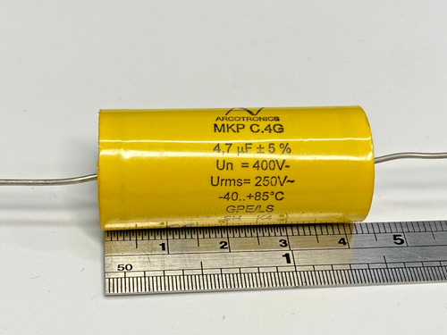 1 pz - ARCOTRONICS MKP 4,7 uF 400 V 5% condensatore pellicola assiale - Foto 2 di 4