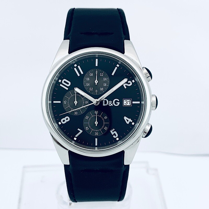 D&G WATCH STRAP , DW3719770097 , BLACK LEATHER , D&G STRAP