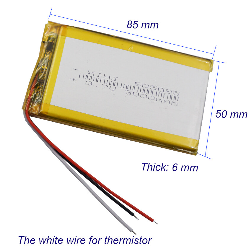3.7V 3000mAh 11.1Wh Li-Polymer Li Lipo Battery NTC Thermistor 3 Wires - Foto 2