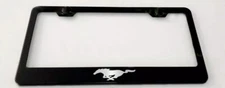 Mustang Logo Stainless Steel License Plate Frame Holder Rust Free