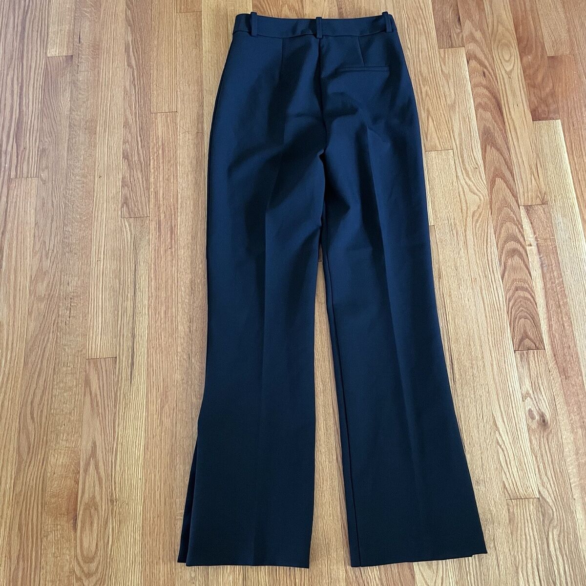 Zara Womens High Waisted Straight Side Slit Pants Black 1478 Zara Womens High Waisted Straight Side Slit Pants Black 1478