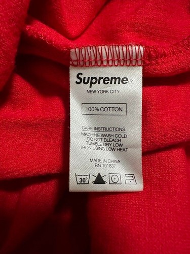Camiseta de manga corta SUPREME a rayas acanalada waffle roja mediana - Imagen 4 de 5