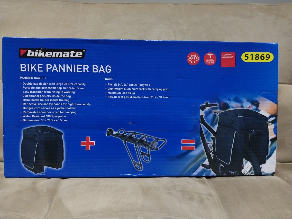 Bikemate Bike Pannier Bag Rack Aldi 51869 EC-BPB-02 Australia