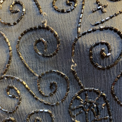 Stenay silk beaded dress size 6 black swirl beading cocktail party vintage 80s - Picture 15 of 17