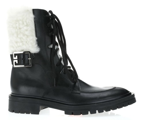 Givenchy 258536 Womens Leather Aviator Combat Ankle Bootie Black Size 37 M - Picture 4 of 4