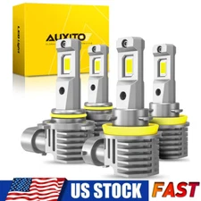 LED Headlight Bulbs Conversion Kit 9005 H11 H8 High Low Beam Bright White 6500K