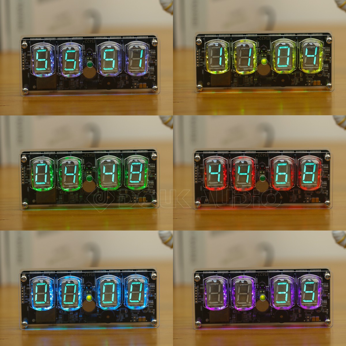 RGB LED IV-22 VFD Tube Clock Bluetooth Speaker WIFI Timing Refer