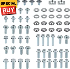 70PCS Motorcycle Body Bolt Mounting Kits, for Plastics Seat Fenders Shrouds Fast