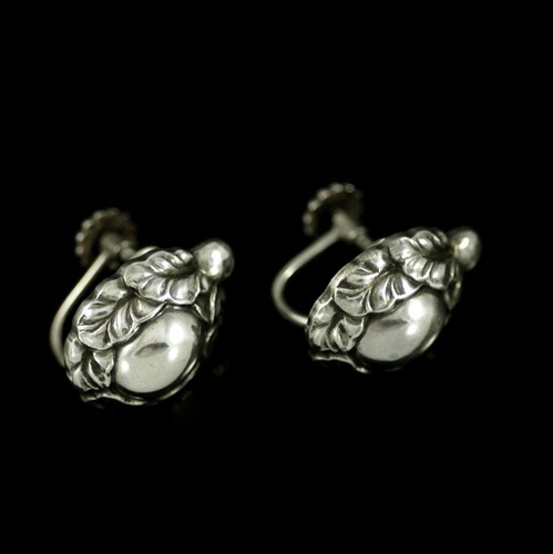 Georg Jensen. Sterling Silver Screw Back Earrings #34. - Picture 2 of 4
