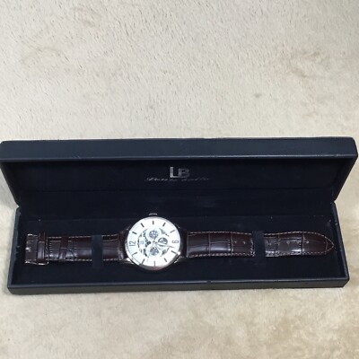 Louis Bolle Genuine Leather Luxury Elegant Skeleton Men s Wristwatch LBW13031