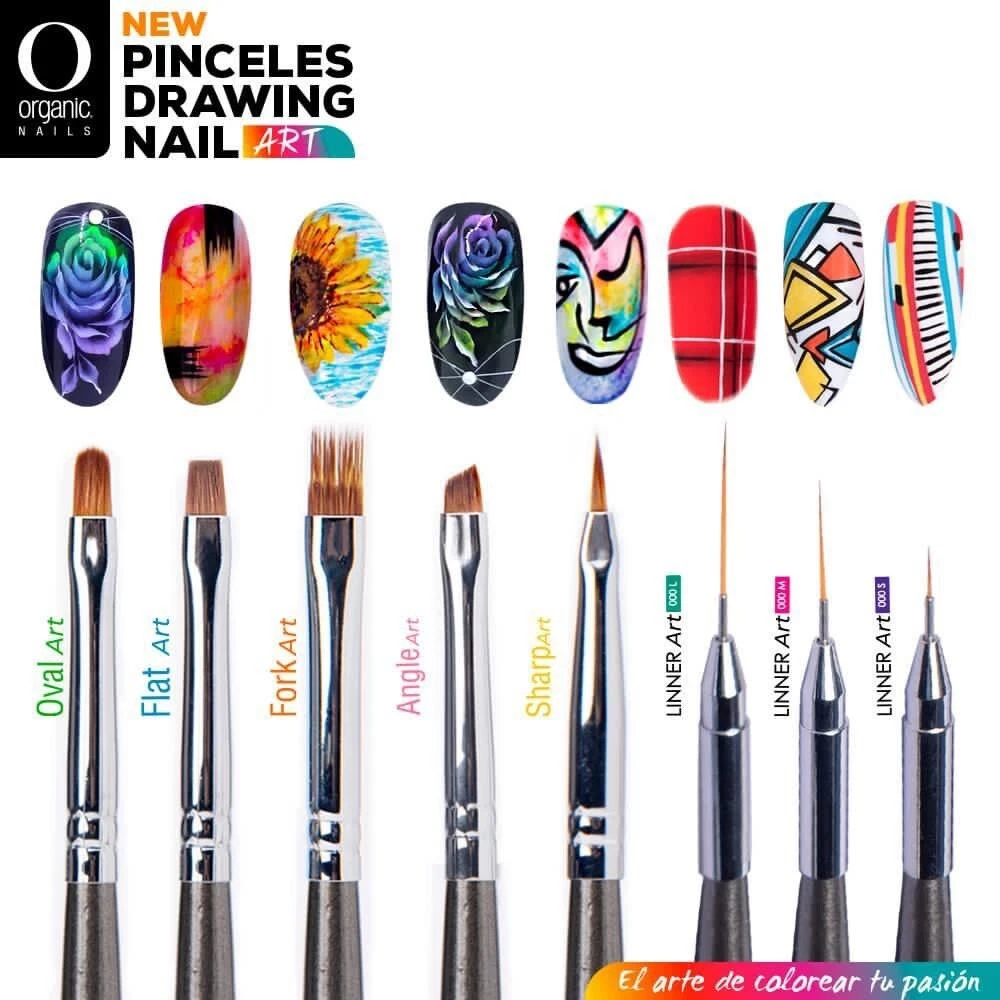 Pinceles Para Arte Organic nails 8 Pc Set