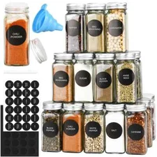 12pcs Glass Spice Jars 4oz Empty Spice Jars with Metal 12pcs 4oz Set
