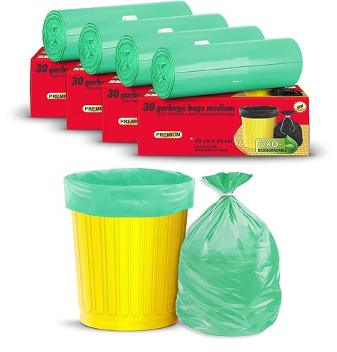 Plastik Biologisch Müll Beutel Für Reinigung 120 Tasche pro Rolle Packung 4 - Bild 3 von 5