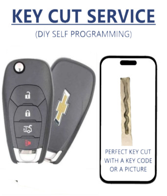 KEY CUT + Chevrolet Cruze 2016 - 2019 Flip Remote Key Fob LXP-T004 XL8 433mhz